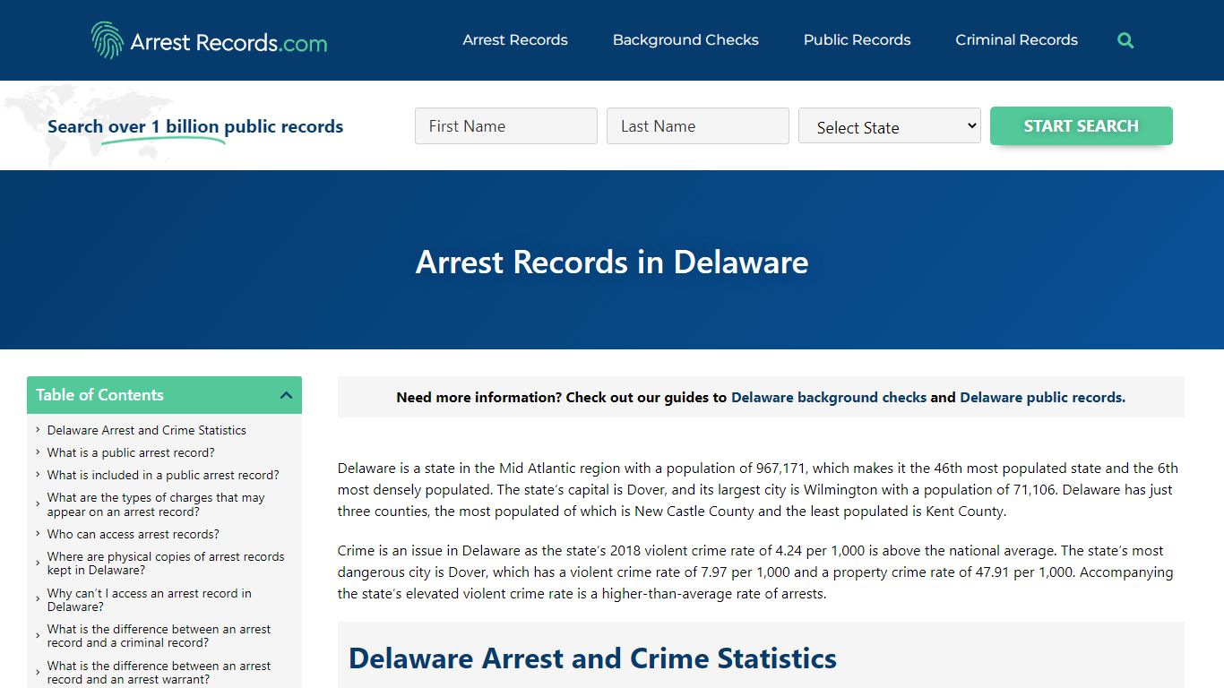 Delaware Arrests Records - Criminal, Warrant and Background Check Data ...
